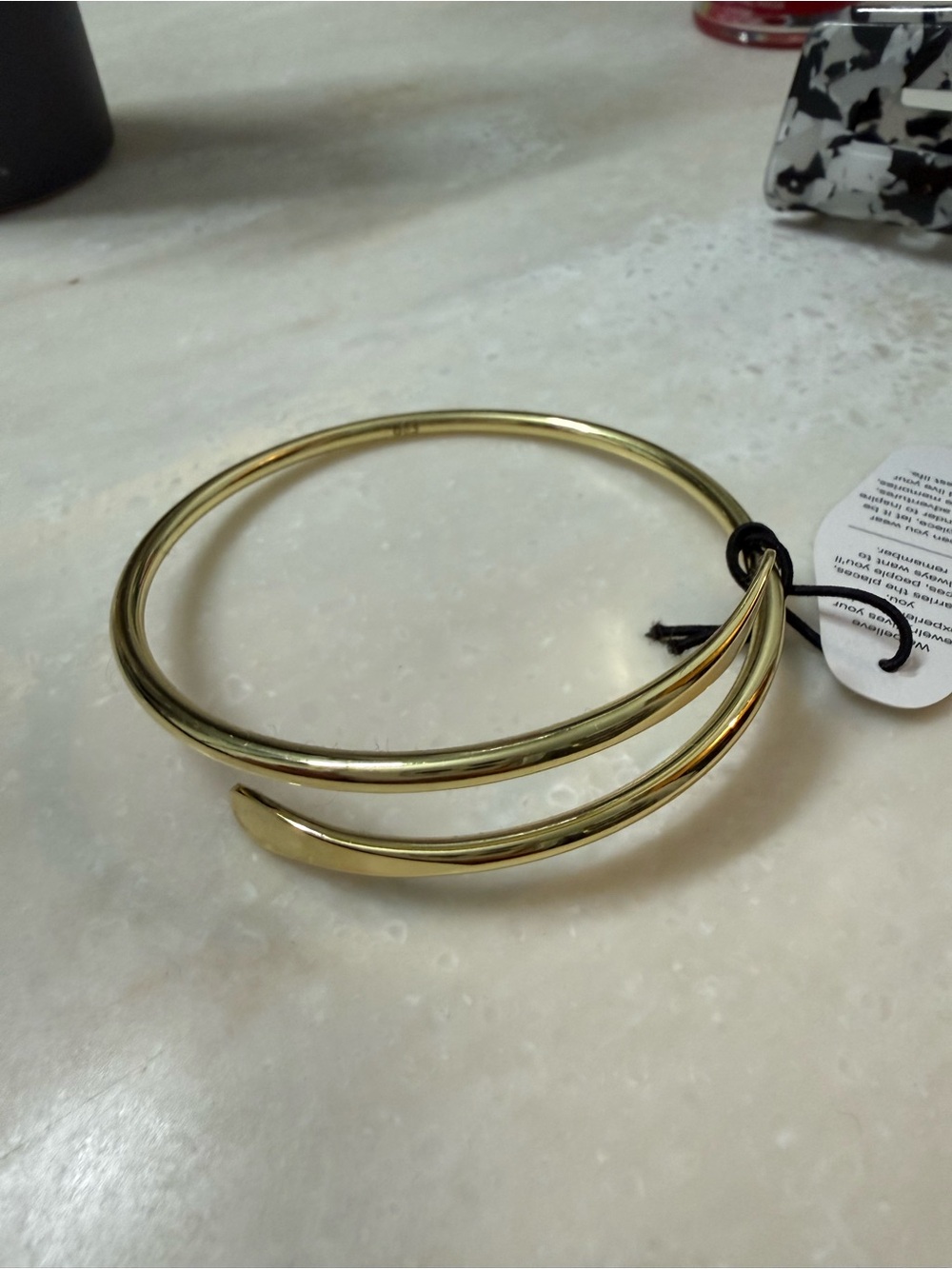 Gold Open Coil Wrap Bangle Bracelet for Women
